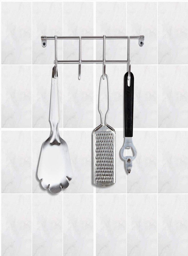 ADBUCKS Stainless Steel Wall/Door Mounted Hook Rail (4,6,8,10 & 12 Hooks) for Kitchen, Bathroom and Wardrobe Hanging (4 Hook) - Image 4